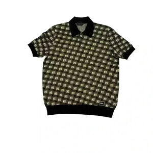 PRADA SILK-BLEND JACQUARD-PATTERNED  POLO
